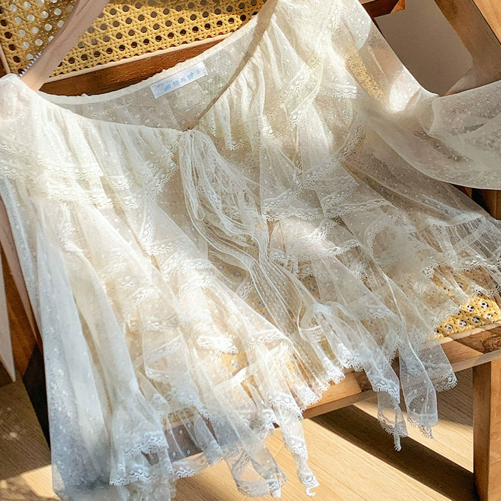 With PUJI~Letters and Poetry~Summer Classic Lolita Tulle Lace Bolero with Multi-Color