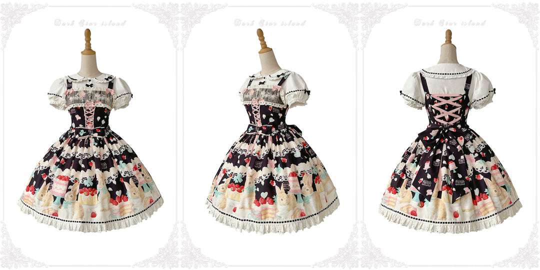 Dark Star Island~Honey Bunny Cake~Sweet Lolita JSK/OP/Strap SK/Shirt   