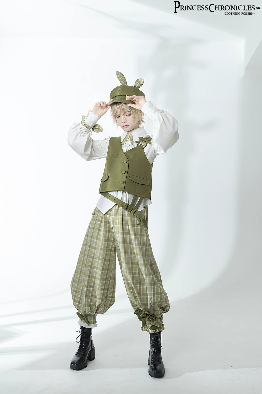 Princess Chronicles~Secret Morning Paper~Ouji Lolita Shirt and Matcha Green Capri Pants   