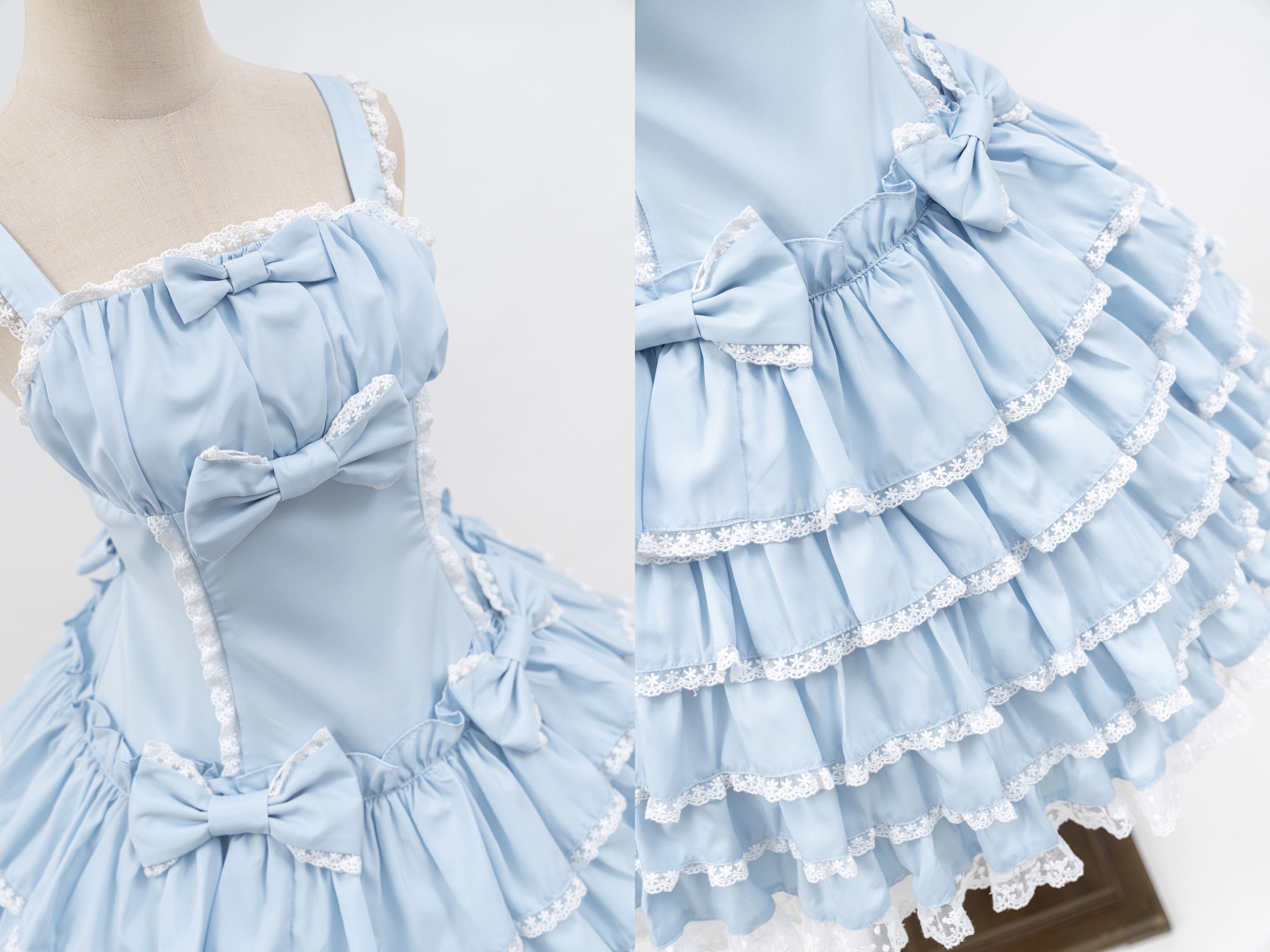 Nn Star - Half Sugar Ism - Sweet Lolita JSK Low Waist Dress With Tiered Hem 43152:801821