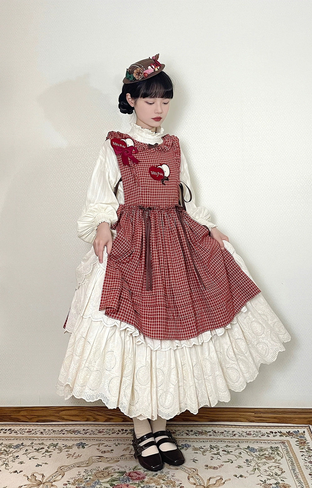 (BFM)Miss Point~Customized Lolita Skirt Embroidery Lace Cotton Lolita Skirt 31828:370838