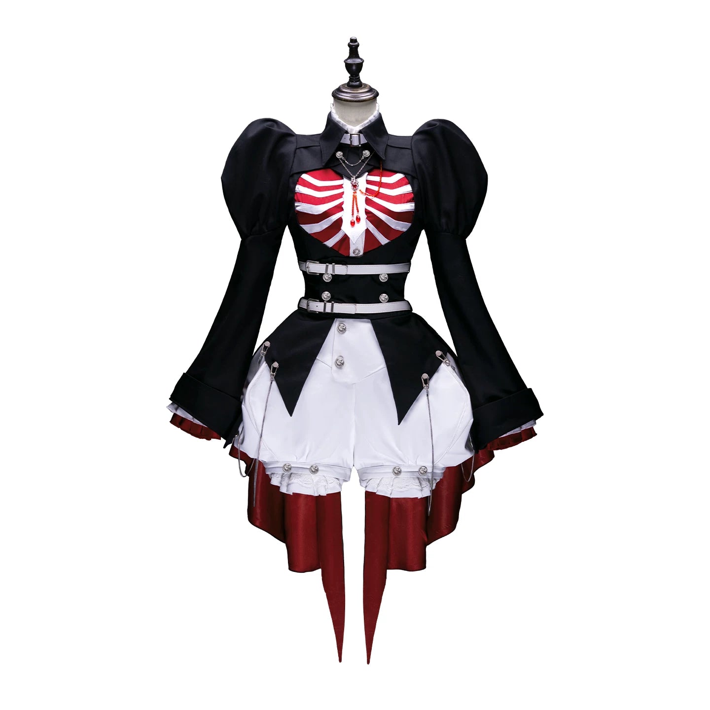 Ribs and Heart - Ouji Lolita Trailing Jacket & Ribs Embroidered Blouse Set (2XL L M S XL) 45781:862216