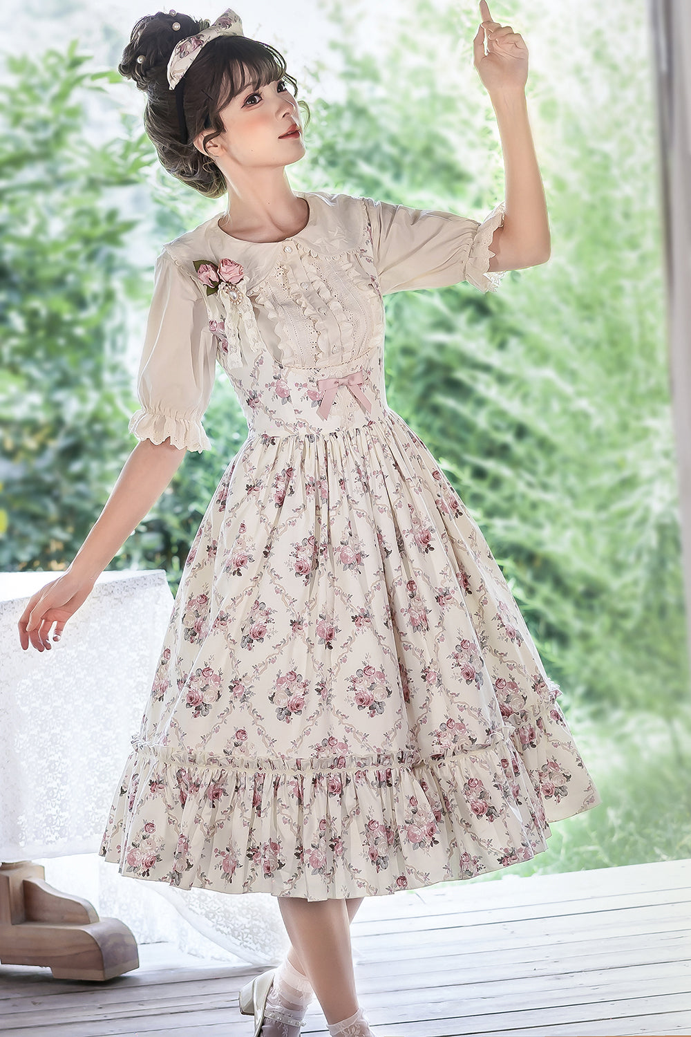 (Buyforme)Miss Point~Happy Summer Elegant Lolita Floral Jumper Skirt   