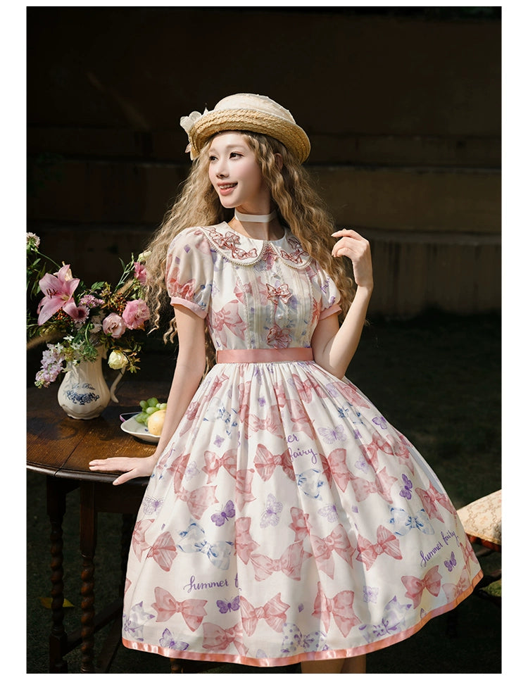 Summer Fairy~Eternal Garden~Sweet Lolita Dress Suit Elegant Open-Shoulder OP and JSK 42066:728859