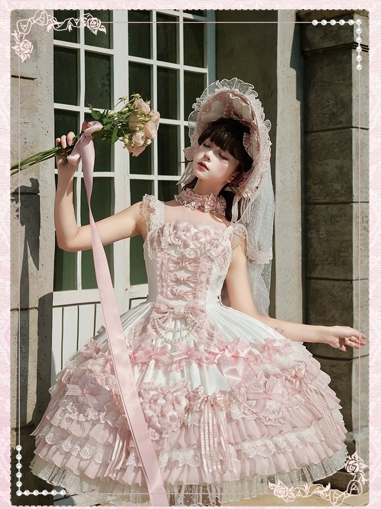 Shuang Sheng Xiao Xiong - Heart of Love - Sweet Lolita Wedding JSK, Bow Details 44306:803235