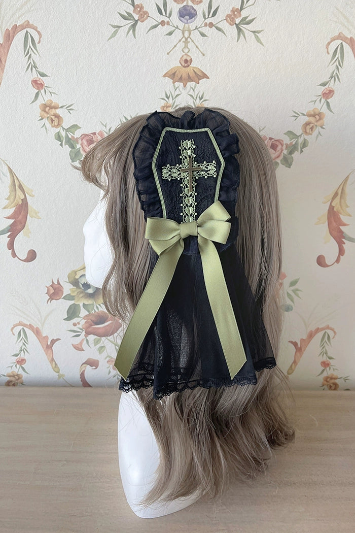 Alice Girl - Cross Maiden - Gothic Lolita Hair Clips Veil Headbow