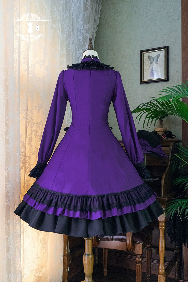 Miss Point~Perintz Manor~Gothic Lolita OP Long Sleeve Retro Lolita Dress   