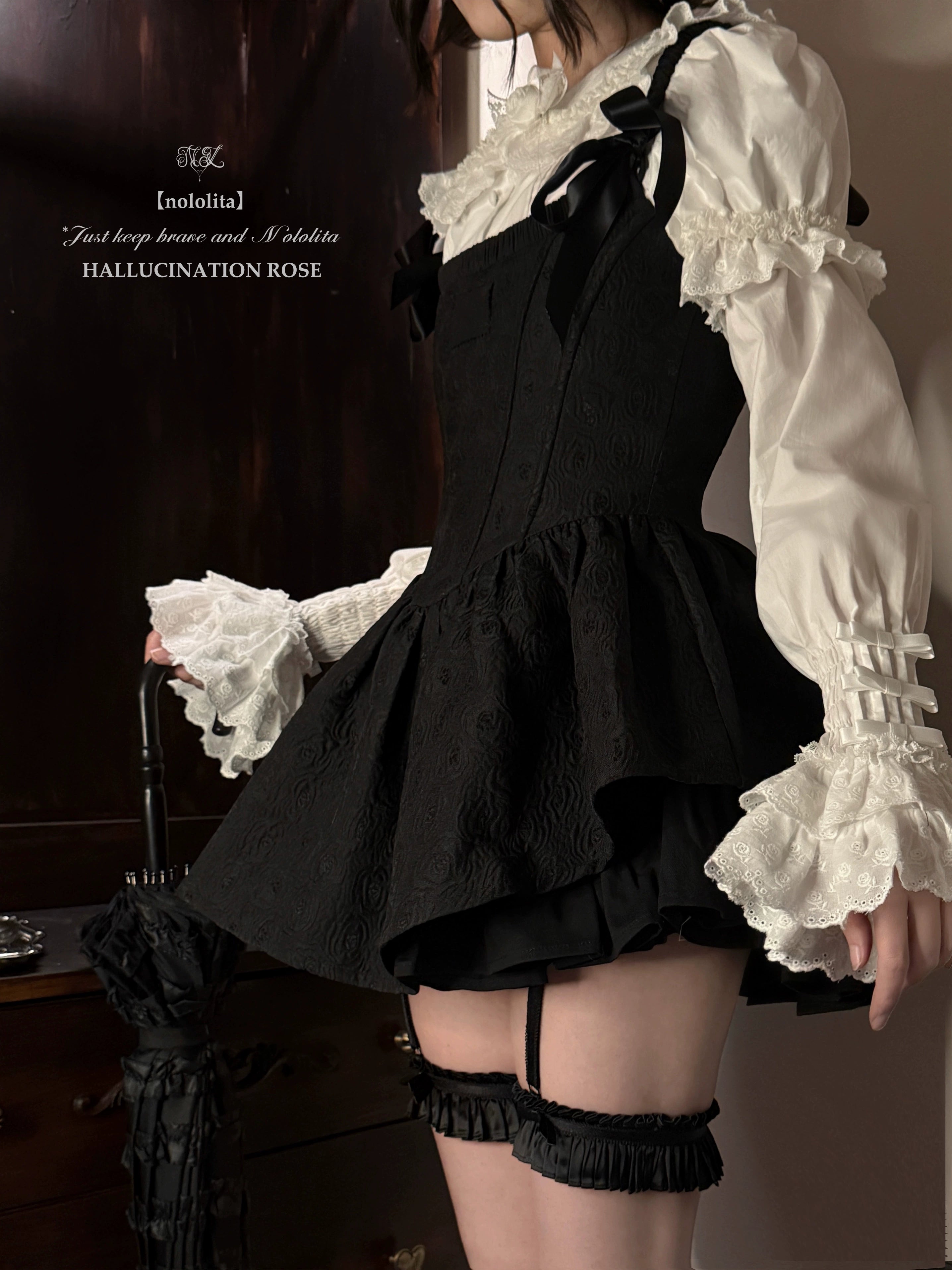 Nololita~Nightingale~Old School Lolita Shirt with Detachable Sleeves 41944:720498