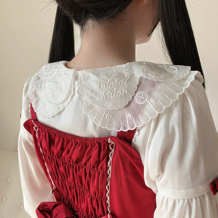 Flower Banquet~Sweet Lolita Blouse Embroidered Shirt with Long Sleeve   