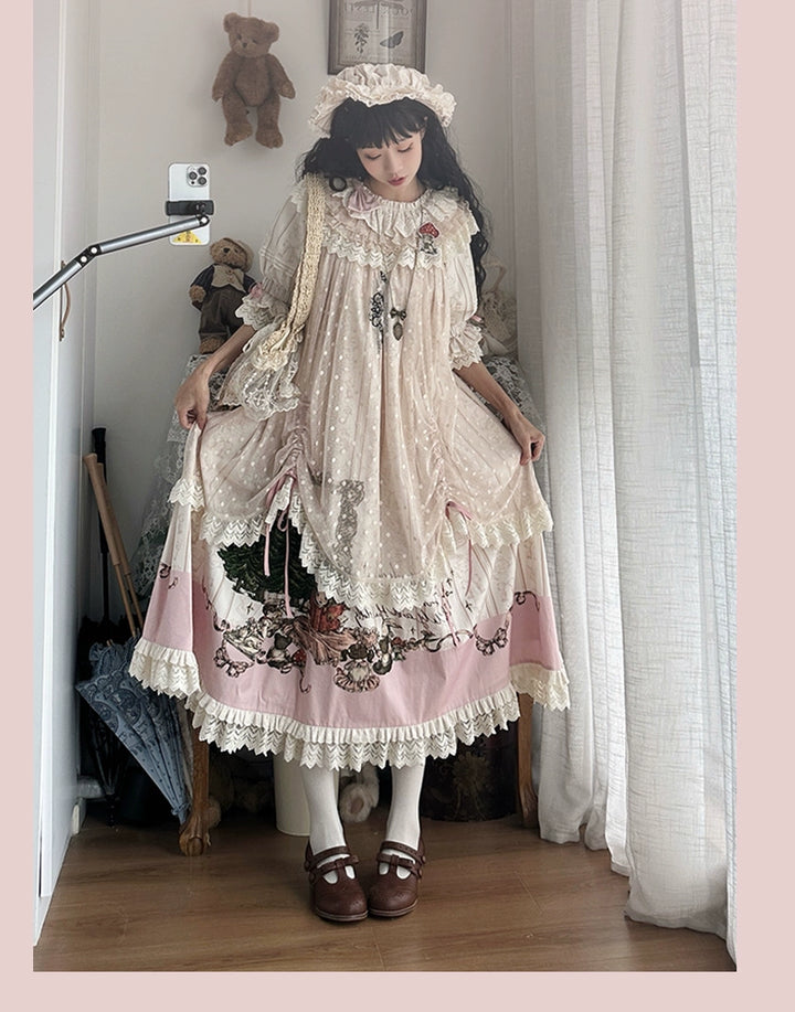 NanShengGe~Girl's Story Book~Plus Size Sweet Lolita OP Dress Two-piece Dress Suit 40704:673352