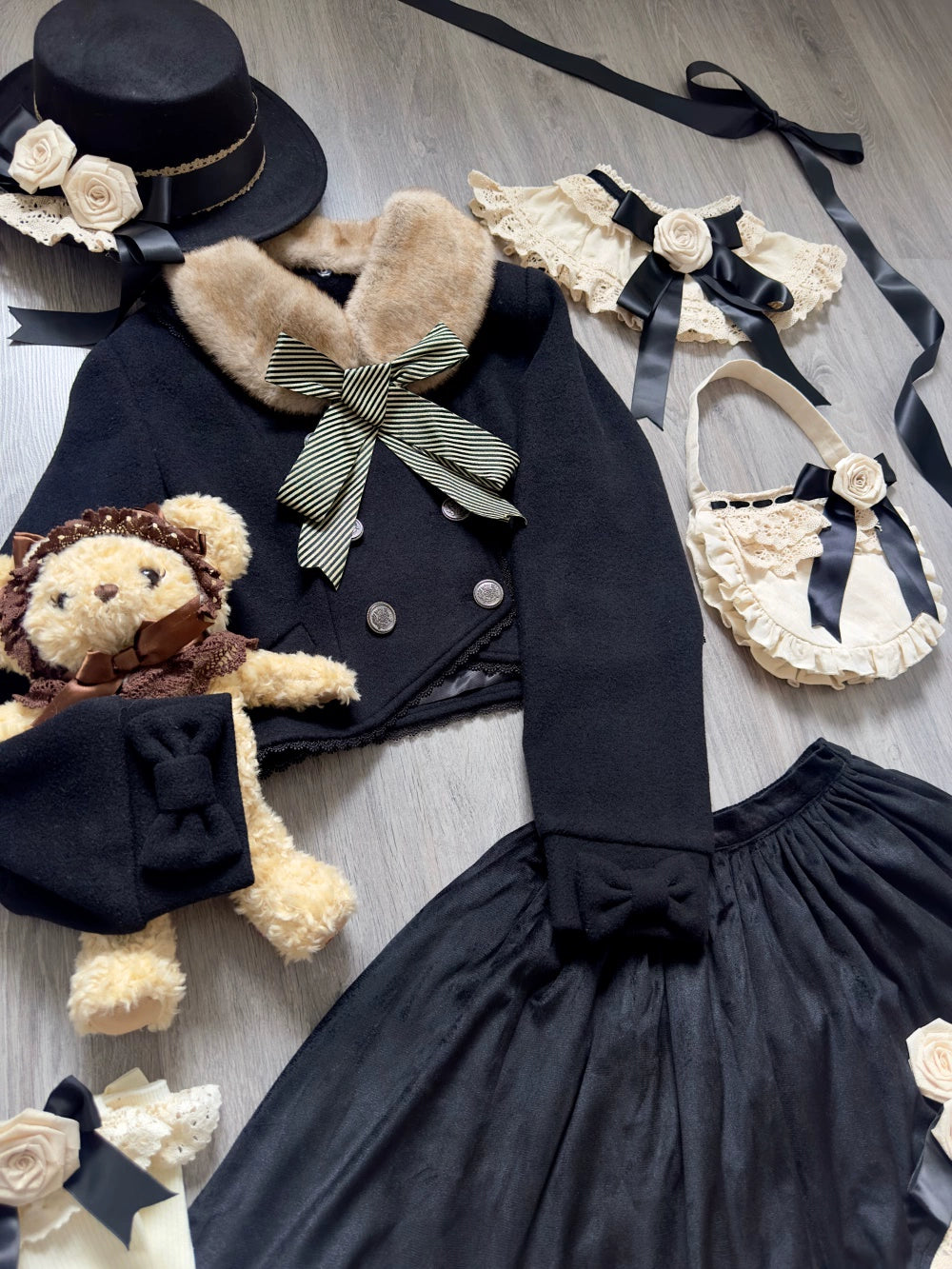 LeMiroir - Winter Solstice - Elegant Lolita Hat, Detachable Collar, Handbag 44088:794392