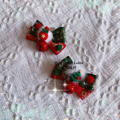 Pretty Girl Lolita~Sweet Lolita Christmas Kids Adult Accessories a pair of shoe clips  