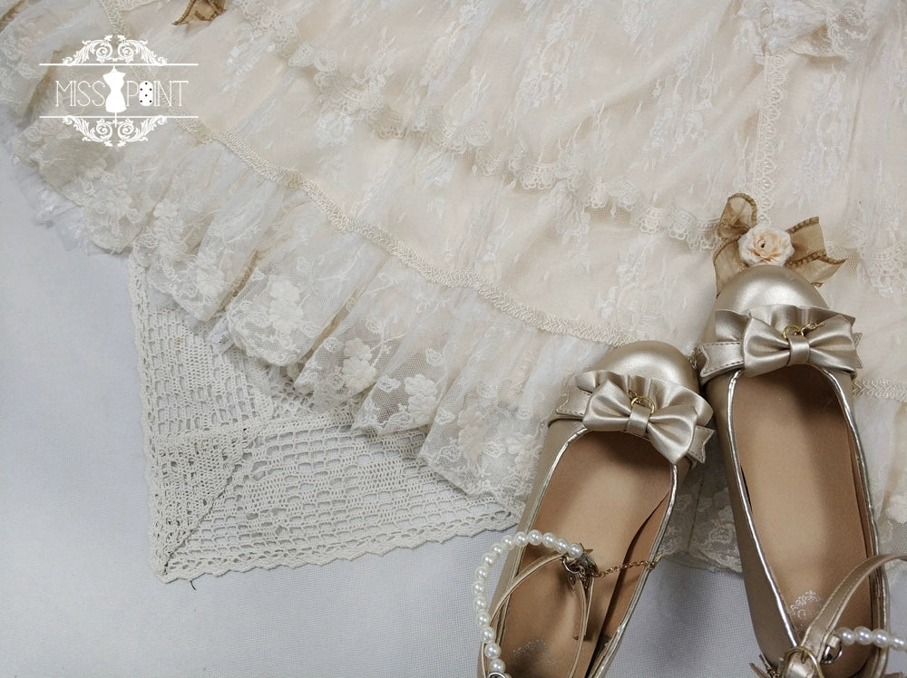 Miss Point~Dawn Girl~Reto Elegant lolita OP Dress Lace Long Sleeve 32768:392882