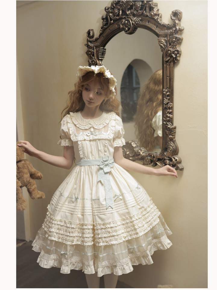 The Seventh Doll~Hazy Afternoon~Vintage Lolita OP Dress Embroidered Apron   