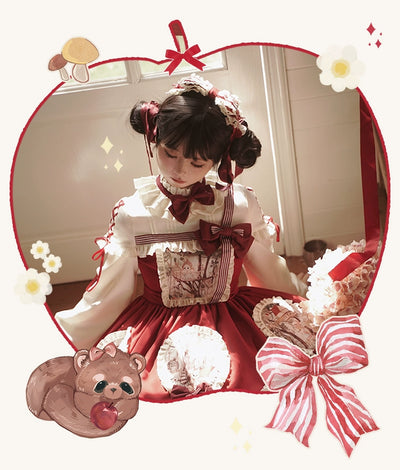 Lineall Cat~Beery Jungle~Kawaii Lolita Doll OP Daily Lolita Dress   