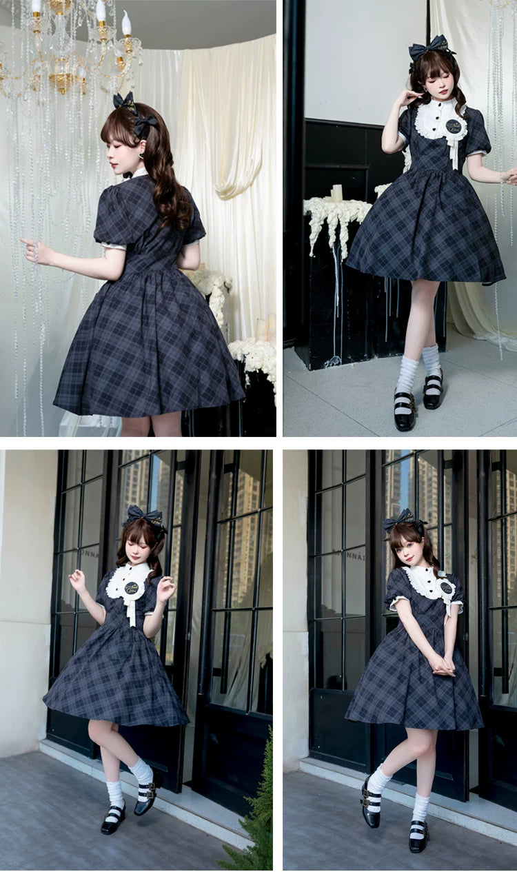 Showa Girl - Classic Lolita Showa Retro Idol Plaid OP Dress