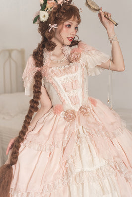 Henrietta~Look for Butterflies~Elegant Lolita Princess Dress Multicolor Custom Size 0 beige+pink(extended) 