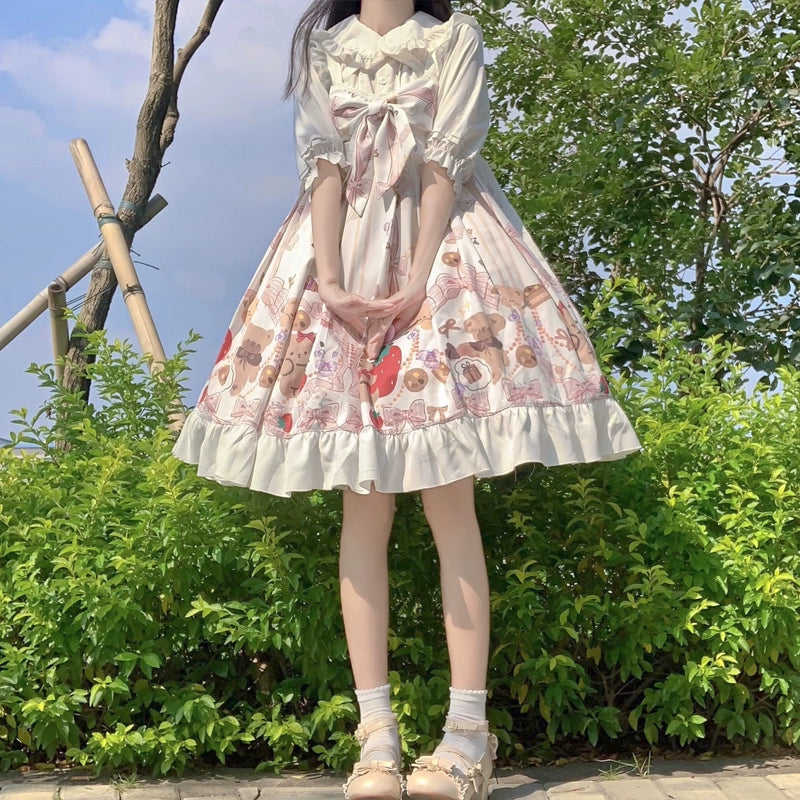 (BFM)Sniper Girl~Little Cute Bear~Kawaii Lolita JSK Dress Summer Jumper Skirt   