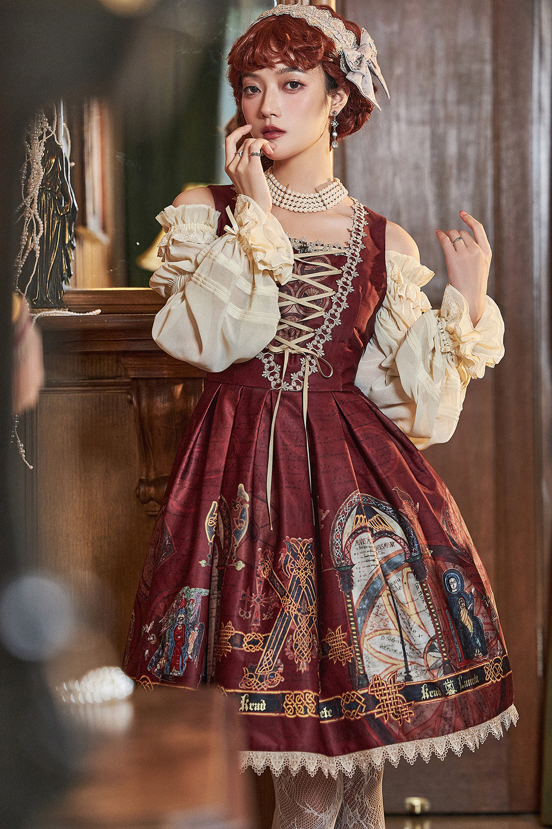 Krad Lanrete~The Phantom of the Opera~Elegant Lolita Chiffon Long Sleeve Blouse   