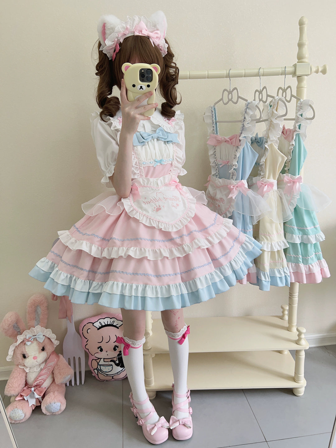 Sugar Girl~Cat Ear Tale~Sweet Lolita Jumper Dress Suspender Dress 38446:595756