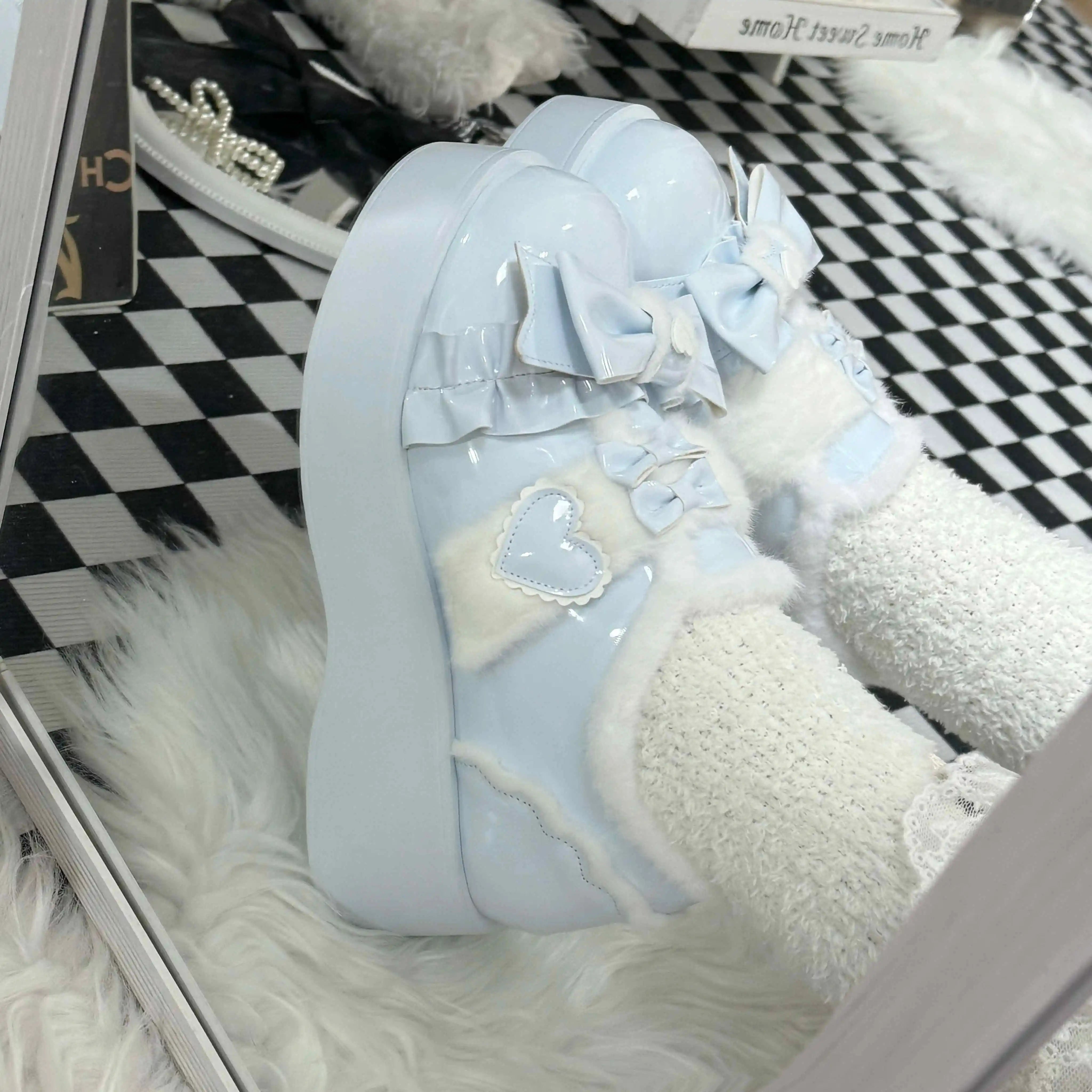Puyuemeng - Cozy Cake - Winter Warm-lined Sweet Lolita Platform Shoes 44044:793942