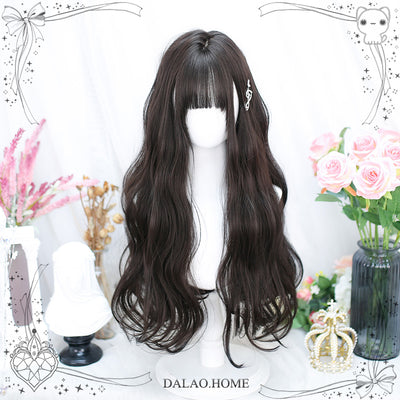 Dalao~Natural Lolita Wig Long Curly Hair Emulational Wig M94 Black brown  