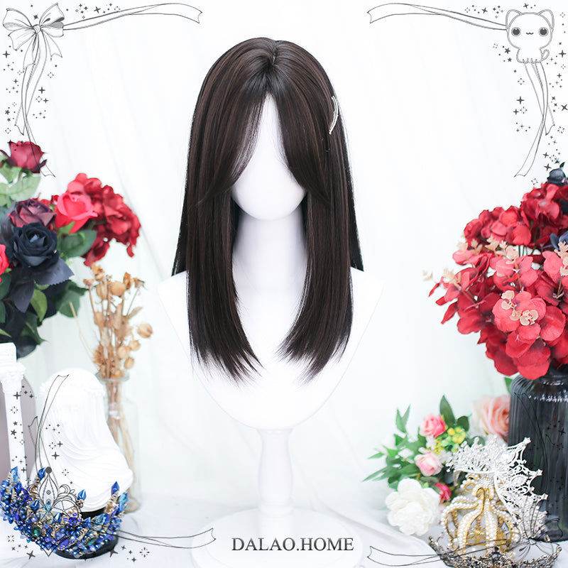 Dalao Home~Gentle Daily Lolita Long Curly Wig 218 black tea  