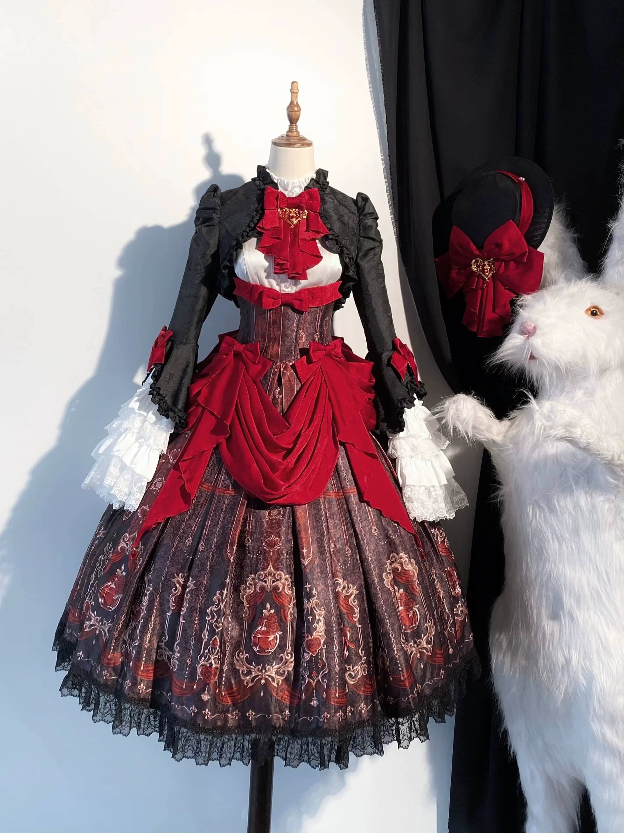 Perfume Bottle - Gothic Lolita Bust-support Printed JSK Dress Set 45738:860401