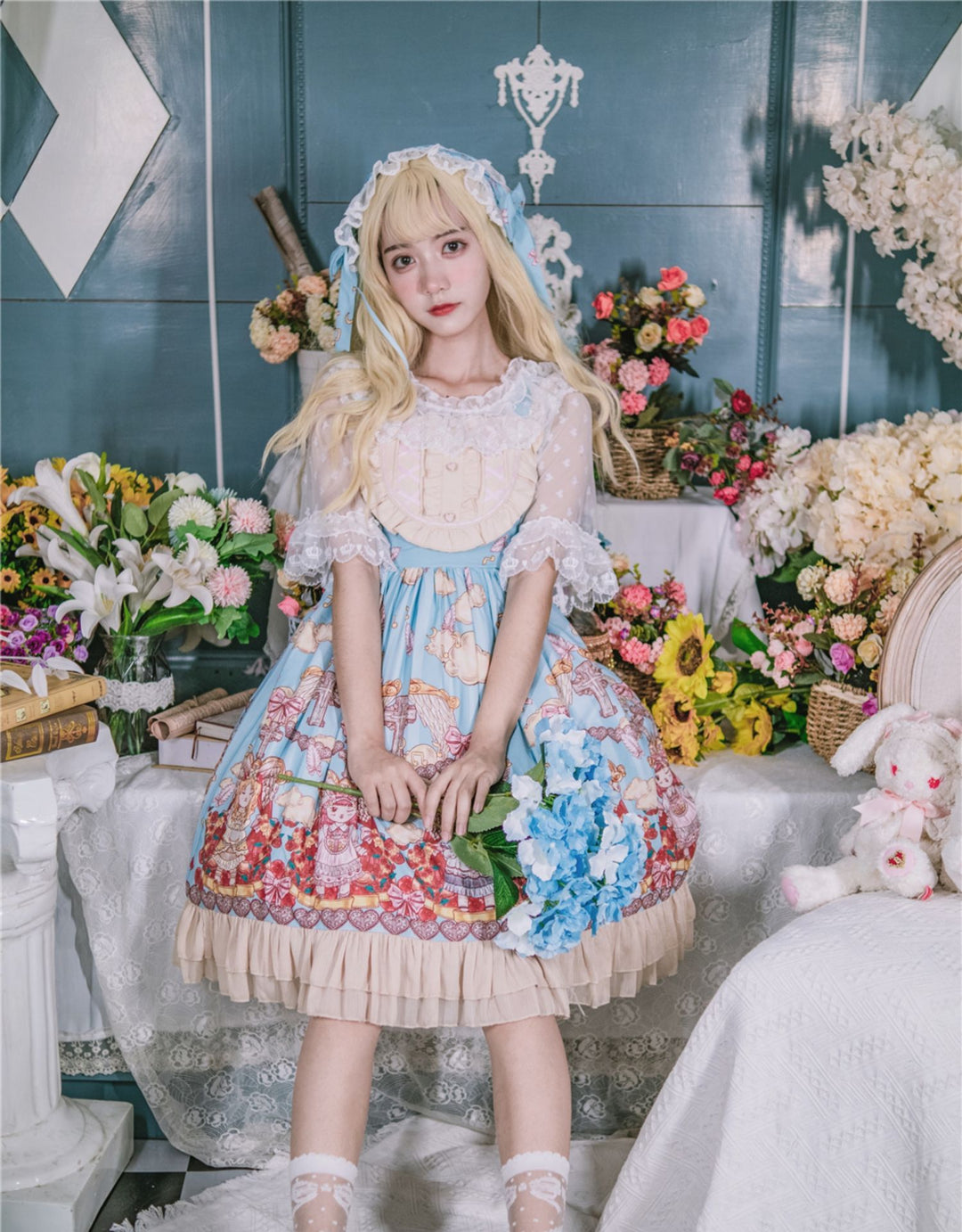 Niu Niu~Plus Size Lolita Shirt Lace Mesh Blouse   