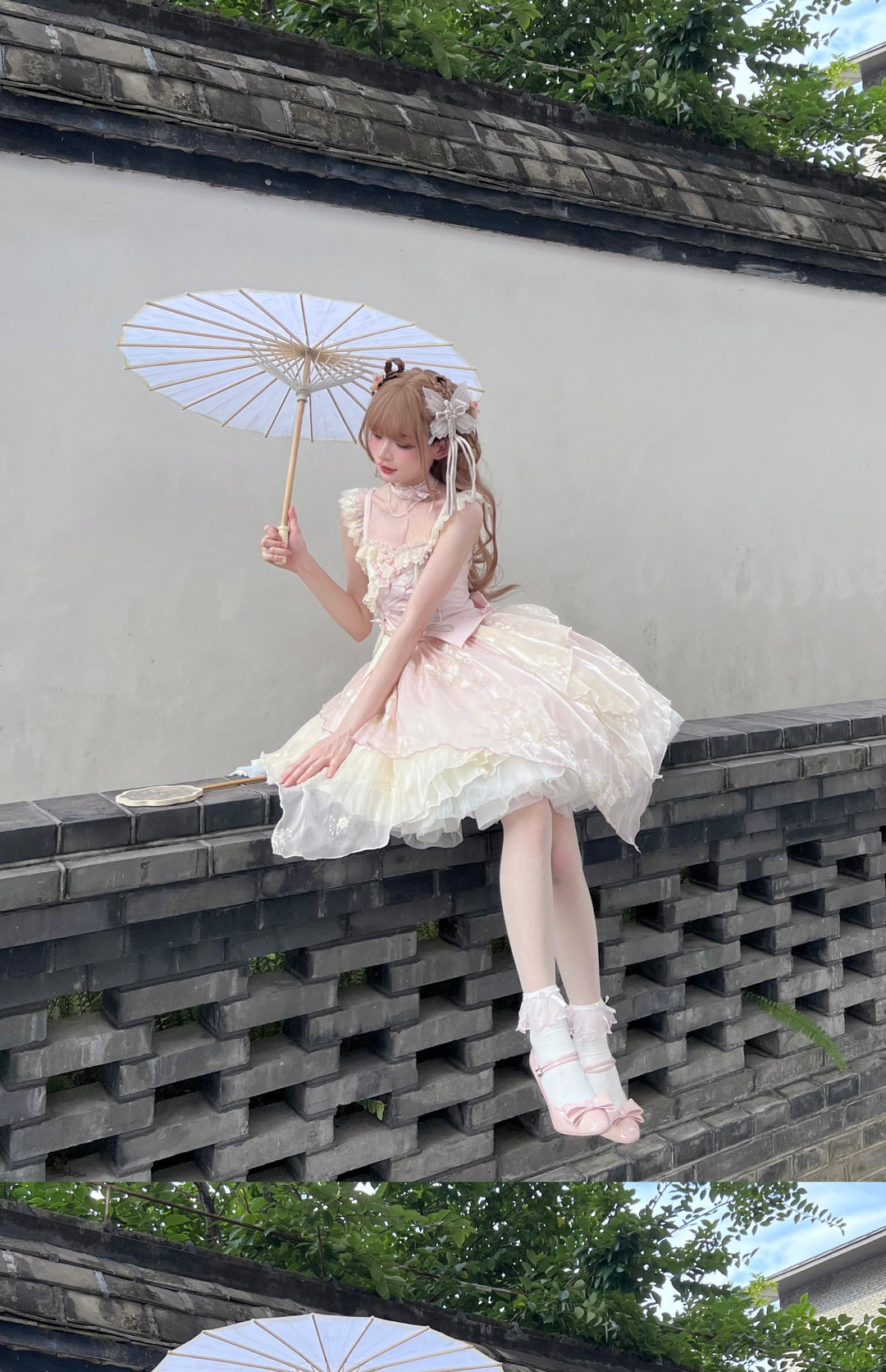 Pure Tea For Dream~Coco Sweet~Elegant Lolita Shoes Pointed Toe Heels with Bow 42298:740674