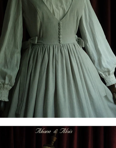 Akane Alois~Grass Leaves~ Elegant Lolita Light Gray Dress   