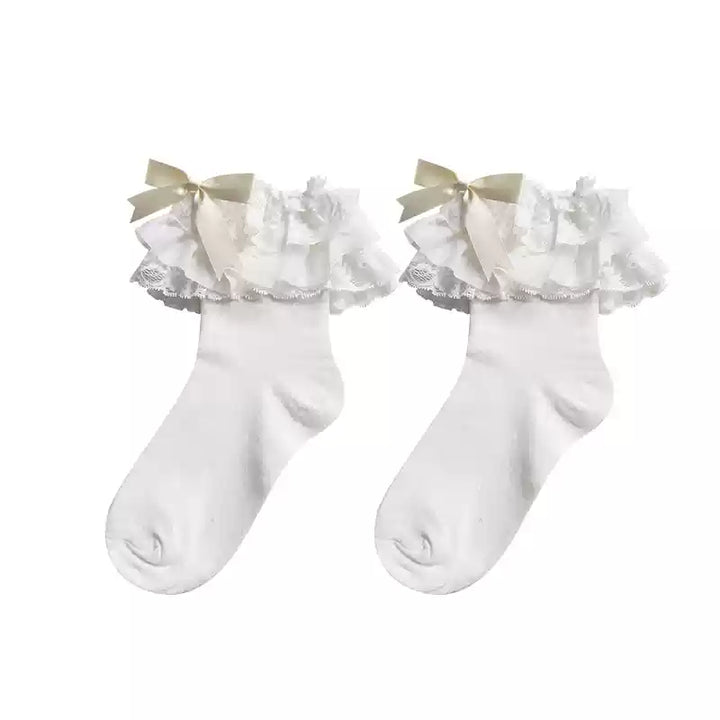 (BuyForMe)WAGUIR~Lolita Bow Cotton Socks Lace Socks