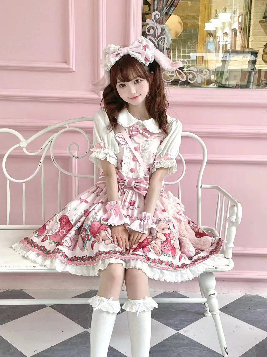 Polaris Lolita~Rabbit Berry Gift Box~Sweet Lolita Salopette and Dress Set   