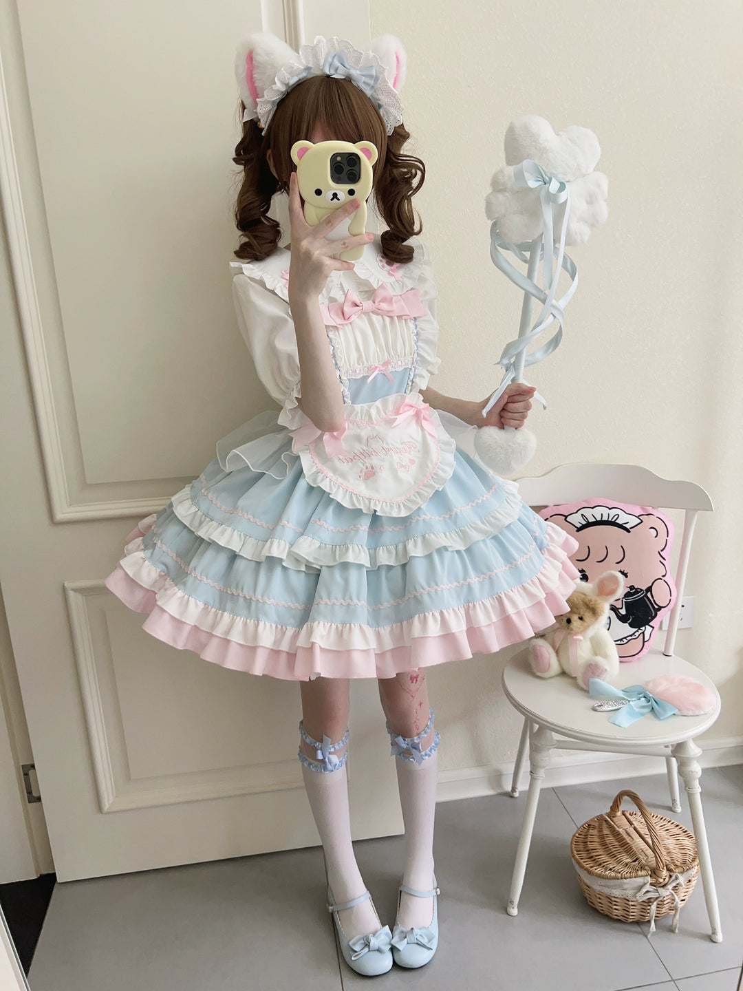 Sugar Girl~Cat Ear Tale~Sweet Lolita Jumper Dress Suspender Dress   