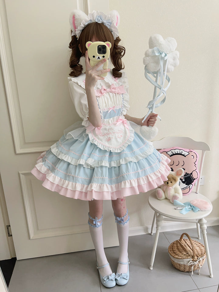 Sugar Girl~Cat Ear Tale~Sweet Lolita Jumper Dress Suspender Dress