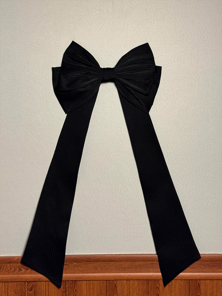 Alice Girl~Arrogant Miss~Sweet Lolita Trailing Large Bow with Long Ribbons Black