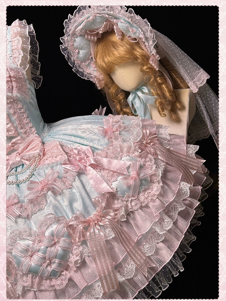 Shuang Sheng Xiao Xiong - Heart of Love - Sweet Lolita Wedding JSK, Bow Details 44306:803170