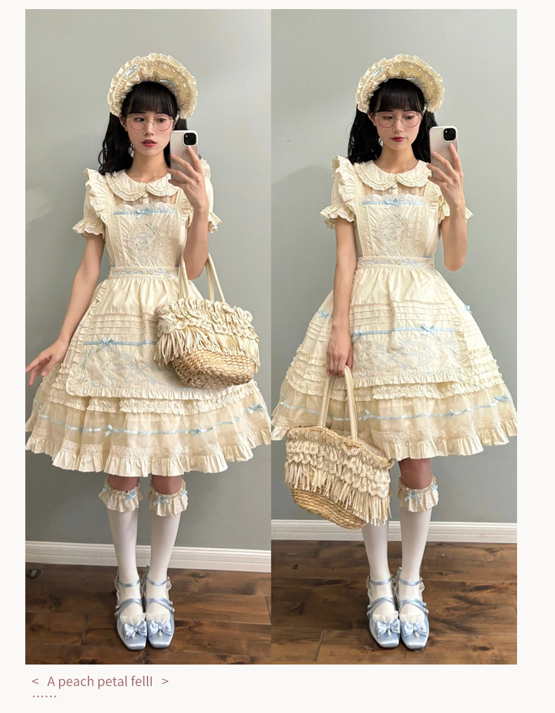 The Seventh Doll~Hazy Afternoon~Vintage Lolita OP Dress Embroidered Apron   