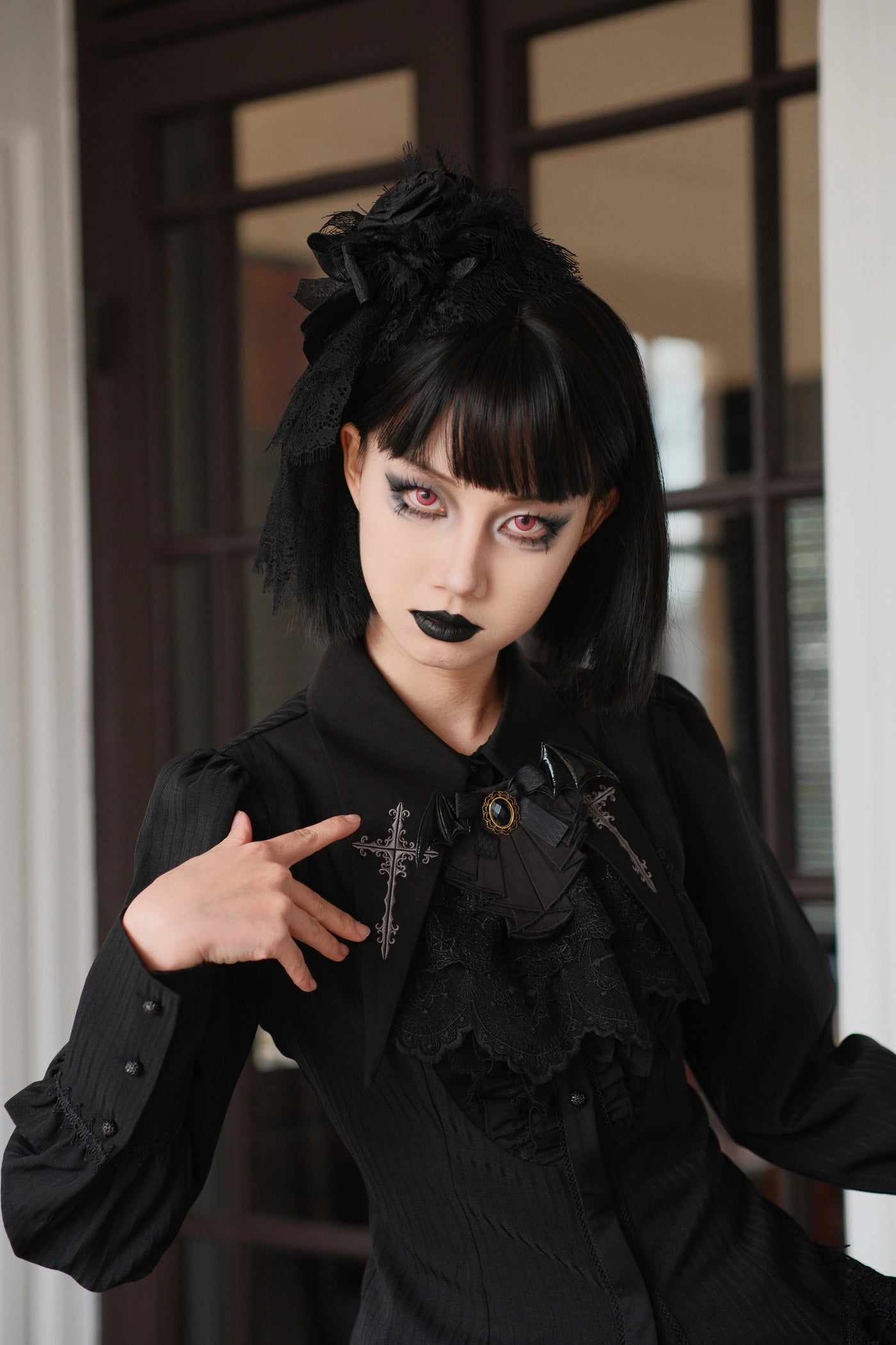 (BFM)Summer Story~Elegant Lolita Bib Lace Lolita Accessory   