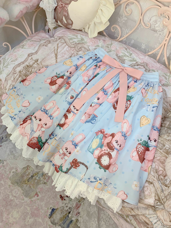 Doll tea party~Showa Rabbit~Kawaii Lolita Dress Summer Sweet Lolita OP JSK