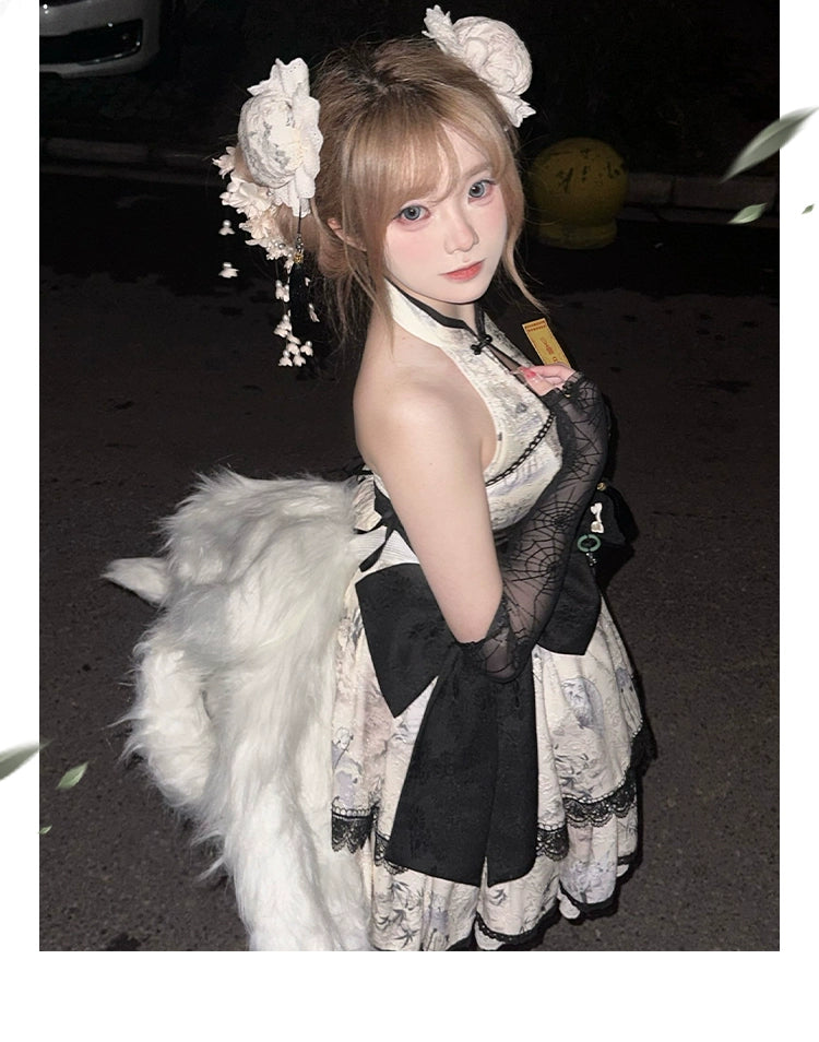 Sakurahime~YuZhuYao~Qi Lolita JSK Dress Cute Daily Lolita Dress   