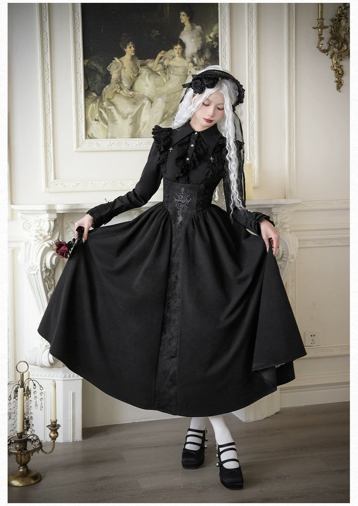 With PUJI~Poem of Dusk~Gothic Lolita Bust-supporting Dress Suit