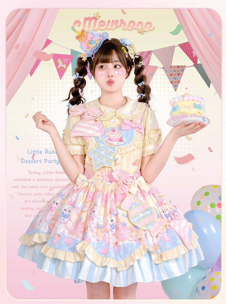 Mewroco~Party Bunny~Sweet Lolita Salopette Cute Daily Lolita Dress