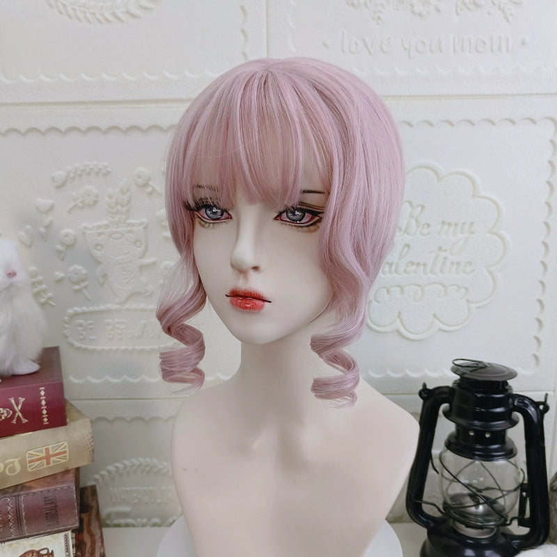 RainbowMe~Kawaii Lolita Curly Short Wig pink  