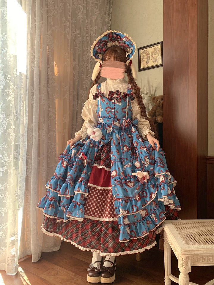 Miss Point~Forest Berry Bunny~Sweet Lolita JSK Elegant Bunny Print Dress 41972:721014