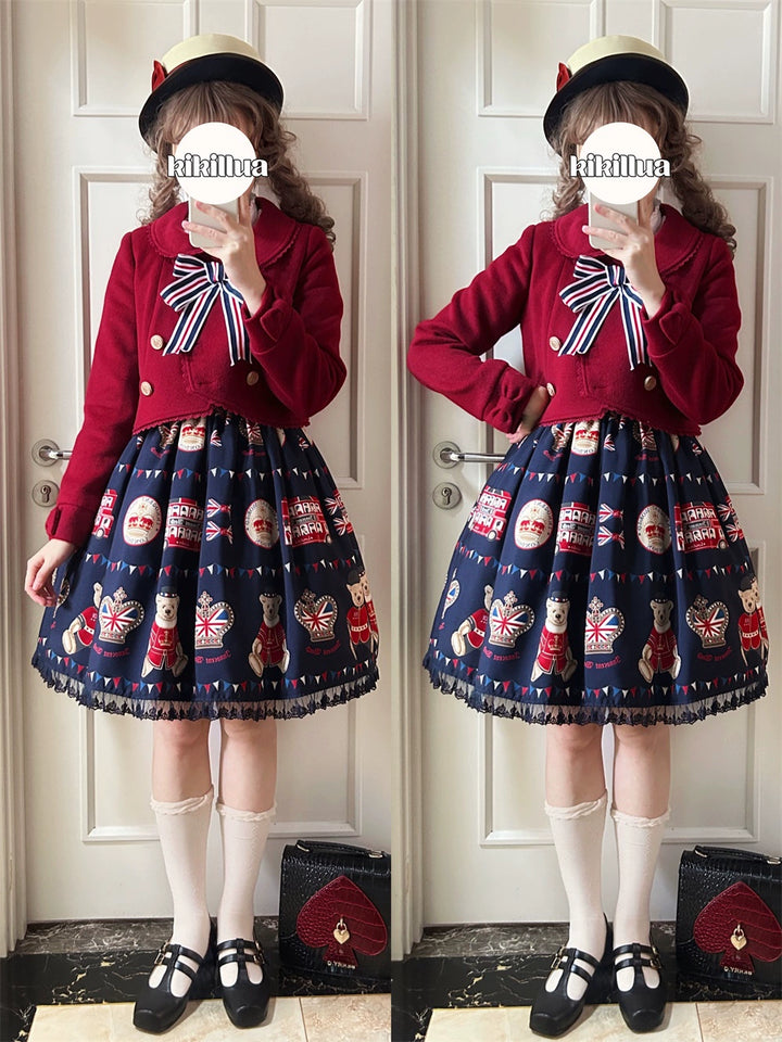 LeMiroir~Winter Solstice Coat~Sweet Lolita Woolen Coat Embroidery Skirt Short Outwear 40360:657068