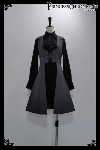 Princess Chronicles~The Night Prelude~Retro Lolita Vest Gothic Lolita Black Waistcoat   