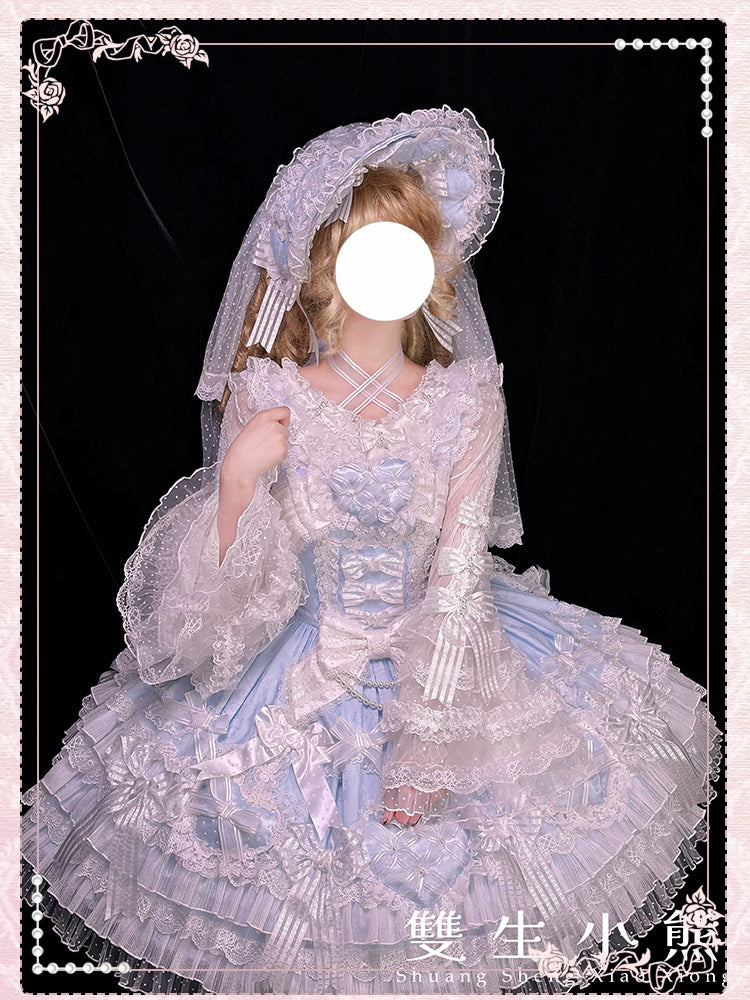 Shuang Sheng Xiao Xiong - Heart of Love - Sweet Lolita Wedding JSK, Bow Details 44306:803226