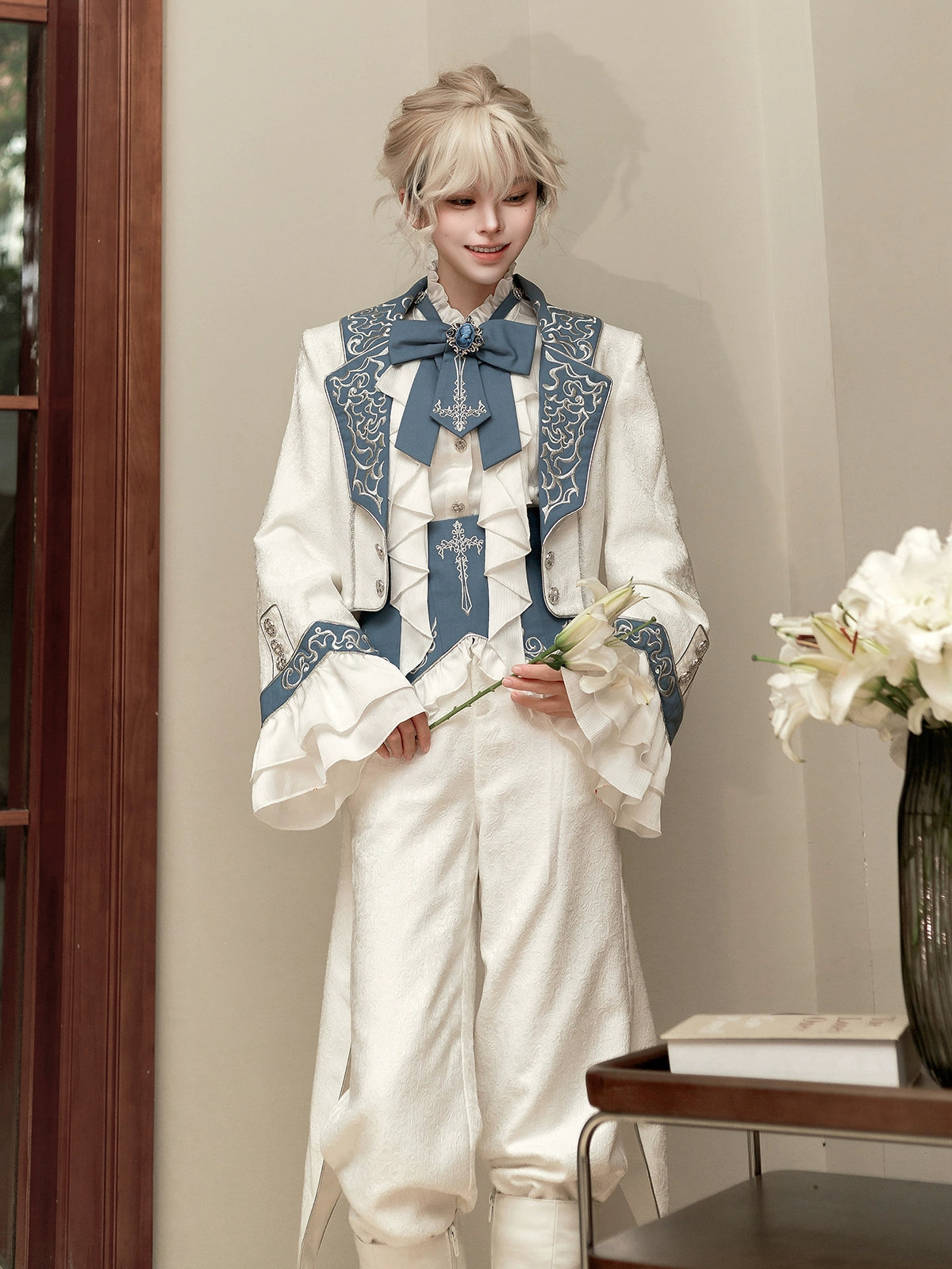 Your Princess - Lunar Paladin - Embroidered Ouji Lolita Tailcoat Set