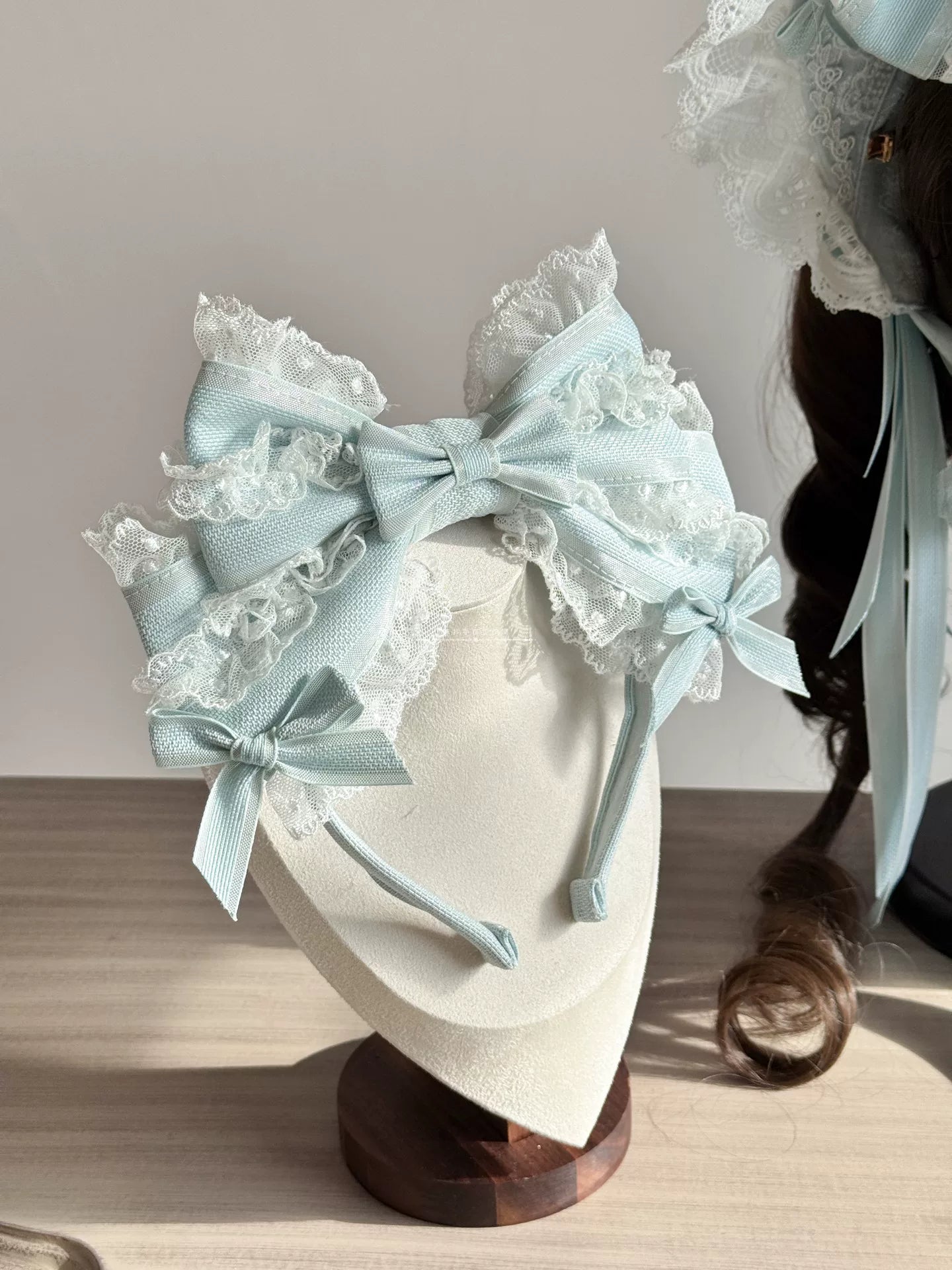 Wedding Sweet Lolita Accessories, Dramatic Bows Blue KC